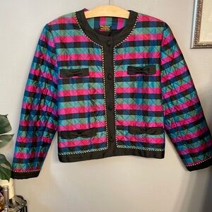 Vintage Thai Silk Quilted Lady Jacket size L